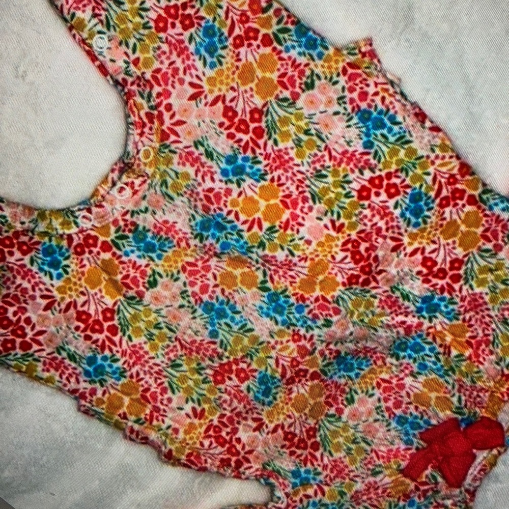 Charming floral footie colorful design one piece